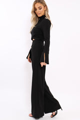 Black Button Detail Co-ord - Kendi-Co-ords