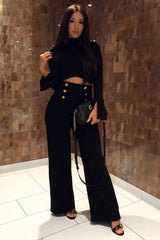 Black Button Detail Co-ord - Kendi-Co-ords