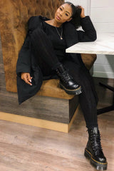 Black Cable Knit Loungewear Co-ord - Anha-Knitwear