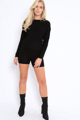 Black Cable Knit Loungewear Set - Karlie-Loungewear