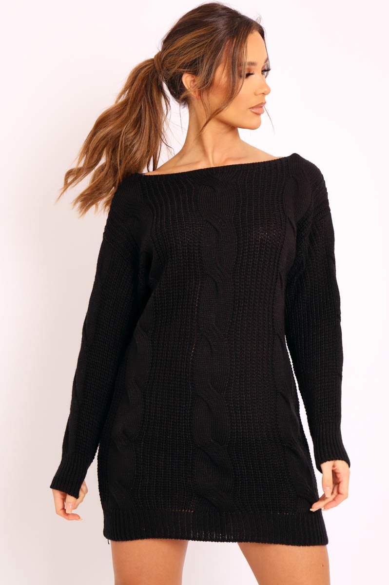 Shoulder Jumper Dress Black Knit Off The Shoulder Dress Plus Size Black Off Shoulder Cable Knit Shoulder Jumper Dress Black Knit Off The Shoulder Dress Plus Size Black Off Shoulder Cable Knit