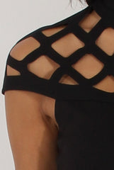 Black Cage Detail Jumpsuit - Aurelia-Jumpsuits