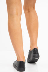 Black Cage Detail Trainers With Ribbon Laces - Tina-Trainers