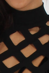 Black Cage High Neck Bodysuit - Tess-Bodysuits