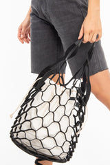 Black Caged Foldable Insert Handbag - Jania-Bags