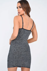 Black Cami Knitted Bodycon Dress - Jannelle-Dresses