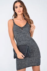 Black Cami Knitted Bodycon Dress - Jannelle-Dresses