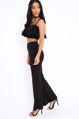 Black Cami Trouser Two Piece Set - Roselle-Co-ords