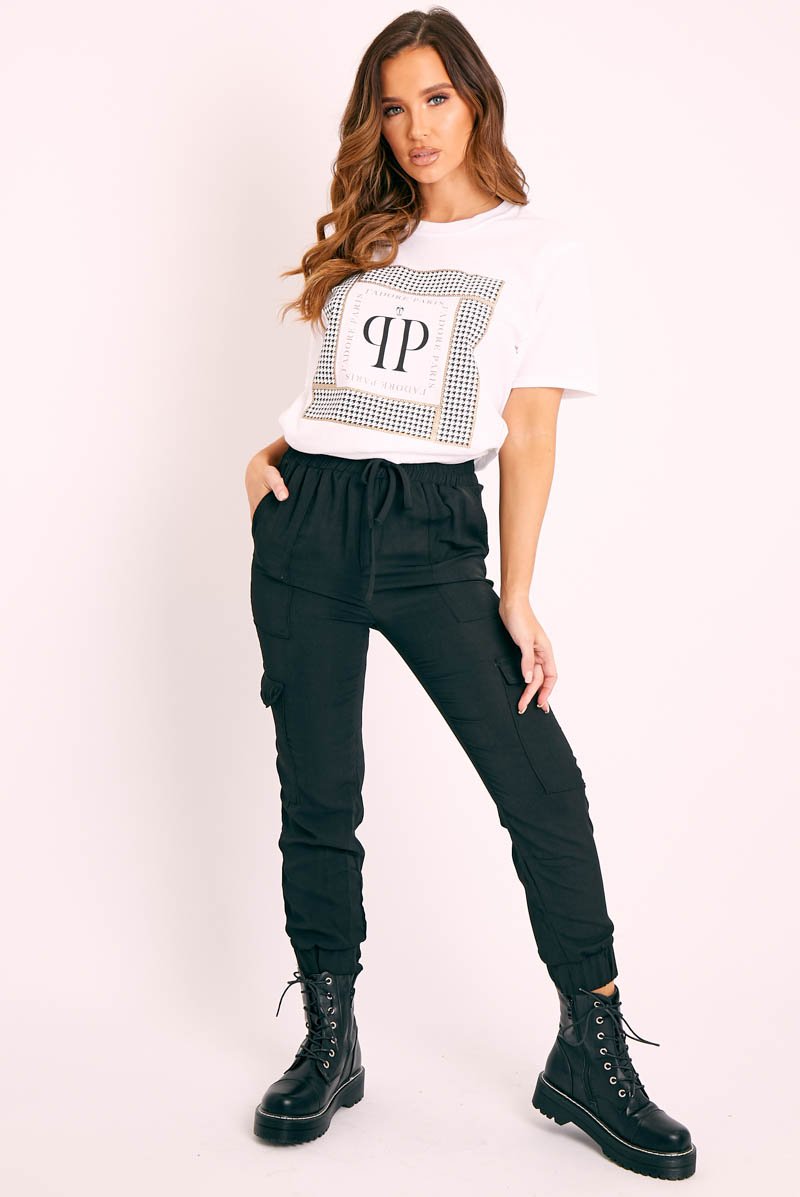 Black Cargo Pocket Joggers - Teigen-Joggers