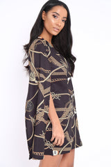 Black Chain Blazer Cape Dress - Nirvi-Dresses