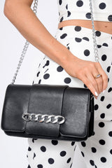 Black Chain Front Shoulder Bag - Layal-Bags