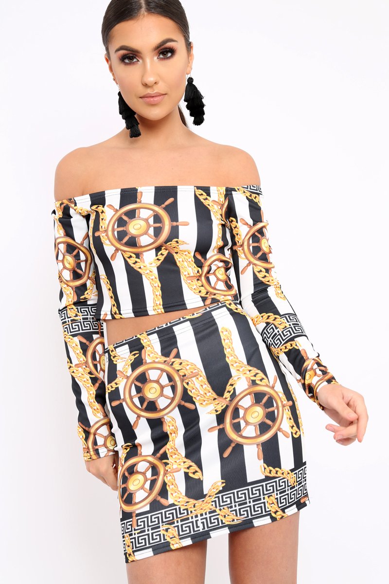 Black Chain Print Set - Adrie-Co-ords