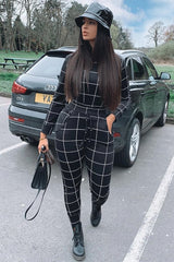 Black Check Sweatshirt Joggers Loungewear Set - Mica-Co-ords