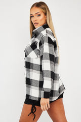 Black Checked Brushed Shacket - Brissa-Shacket