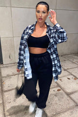 Black Checked Pocket Front Shirt - Haily-Shirts