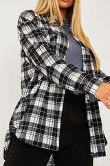 Black Checked Pocket Front Shirt - Haily-Shirts