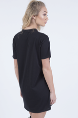 Black Choker Live N Love Eagle Print T Shirt Dress - Tia-Dresses