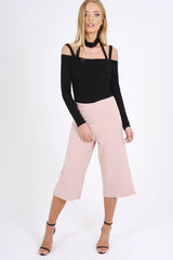 Black Choker Neck Strappy Bodysuit - Jenny-Bodysuits