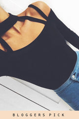 Black Choker Neck Strappy Bodysuit - Jenny-Bodysuits