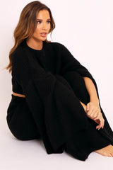 Black Chunky Knit Loungewear Set - Harper-Loungewear