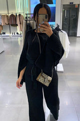 Black Chunky Knit Loungewear Set - Harper-Loungewear