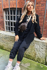 Black Chunky Knit Oversized Cardigan - Eaden-Cardigans