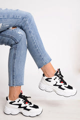 Black Chunky Lace Up Trainers - Dita-Trainers