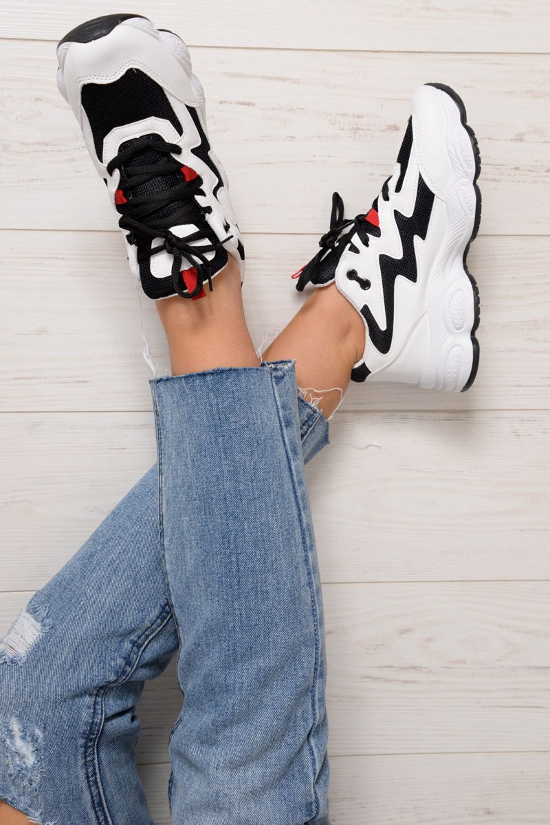 Black Chunky Lace Up Trainers - Dita-Trainers