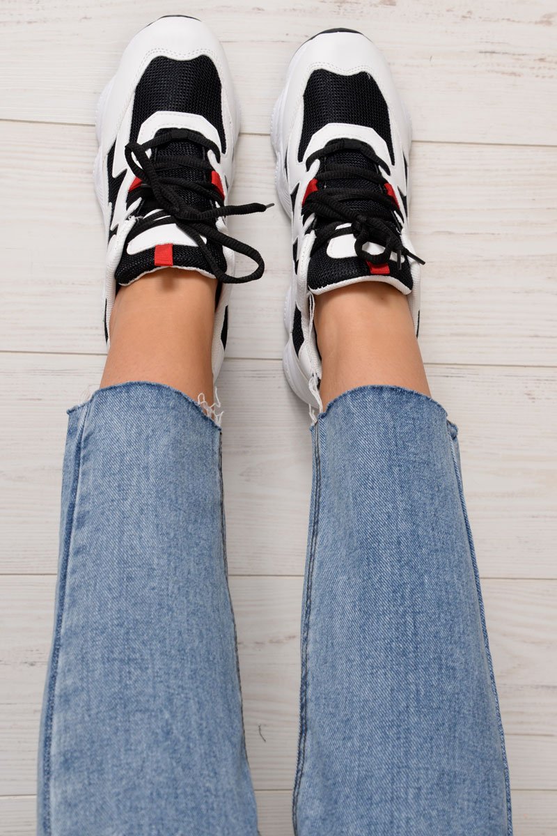 Black Chunky Lace Up Trainers - Dita-Trainers