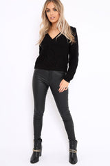 Black Chunky Twist Knit Jumper - Loren-Jumper