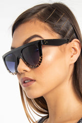Black Clear Animal Square Oversized Sunglasses - Kajsa-Sunglasses