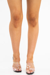 Black Clear Block Heels - Joanna-Heels