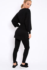 Black Co-ord with Corset Waist Tie Detail - Laurel-Co-ords