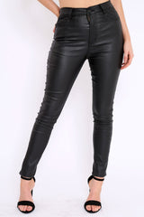Black Coated PU Jeans - Abrar-Jeans