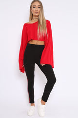 Black Contrast Side Stripe Trousers - Arva-Trousers