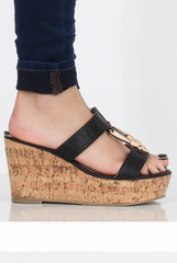 Black Cork Wedges - Niki-Wedges