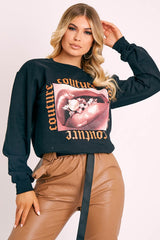 Black Couture Graphic Sweatshirt - Verity-Sweatshirts