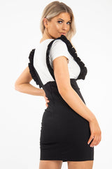 Black Crepe Ruffle Dress - Maisy-Dresses