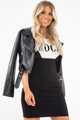 Black Crepe Ruffle Dress - Maisy-Dresses