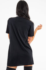 Black Crew Neck Eye Print T-Shirt - Conny-T-shirt