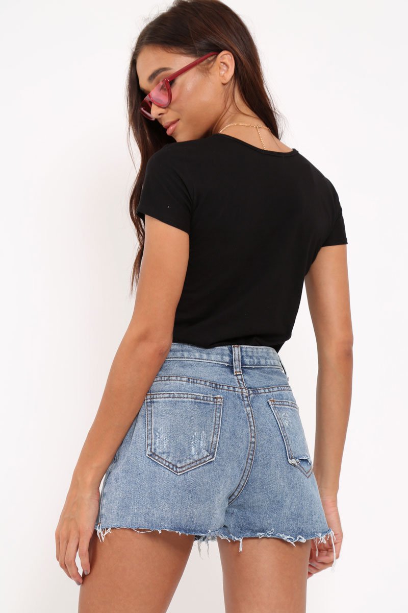 Black Crew Neck Girl Power Colour Slogan T-Shirt - Edyth-Tops