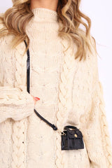 Black Croc Micro Mini Bag - Cailee-Bags