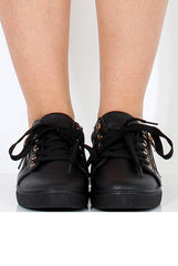 Black Croc Textured Pumps - Addison-Shoes