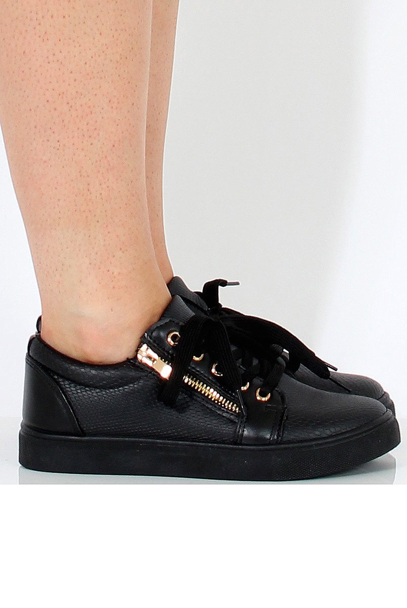 Black Croc Textured Pumps - Addison-Shoes
