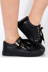 Black Croc Textured Pumps - Addison-Shoes