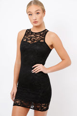 Black Crochet Bodycon dress - Marcella-Dresses