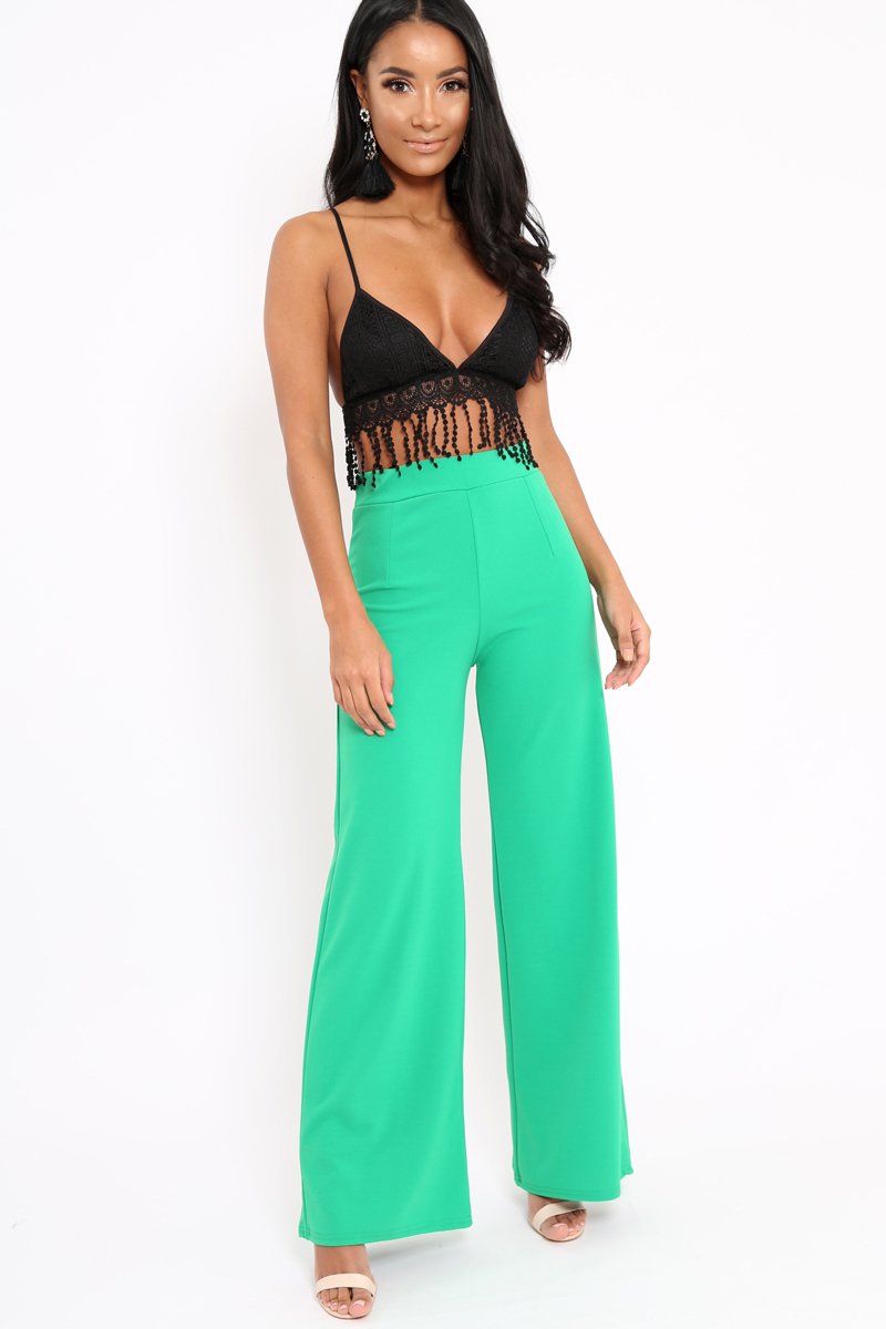 Black Crochet Bralet with Tassel Hem - Renee-Bralets