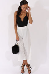 Black Crochet Cross Back Bodysuit - Crecia-Bodysuits