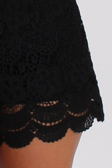 Black Crochet High Waisted Shorts - Acacia-Shorts