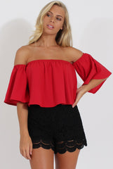 Black Crochet High Waisted Shorts - Acacia-Shorts